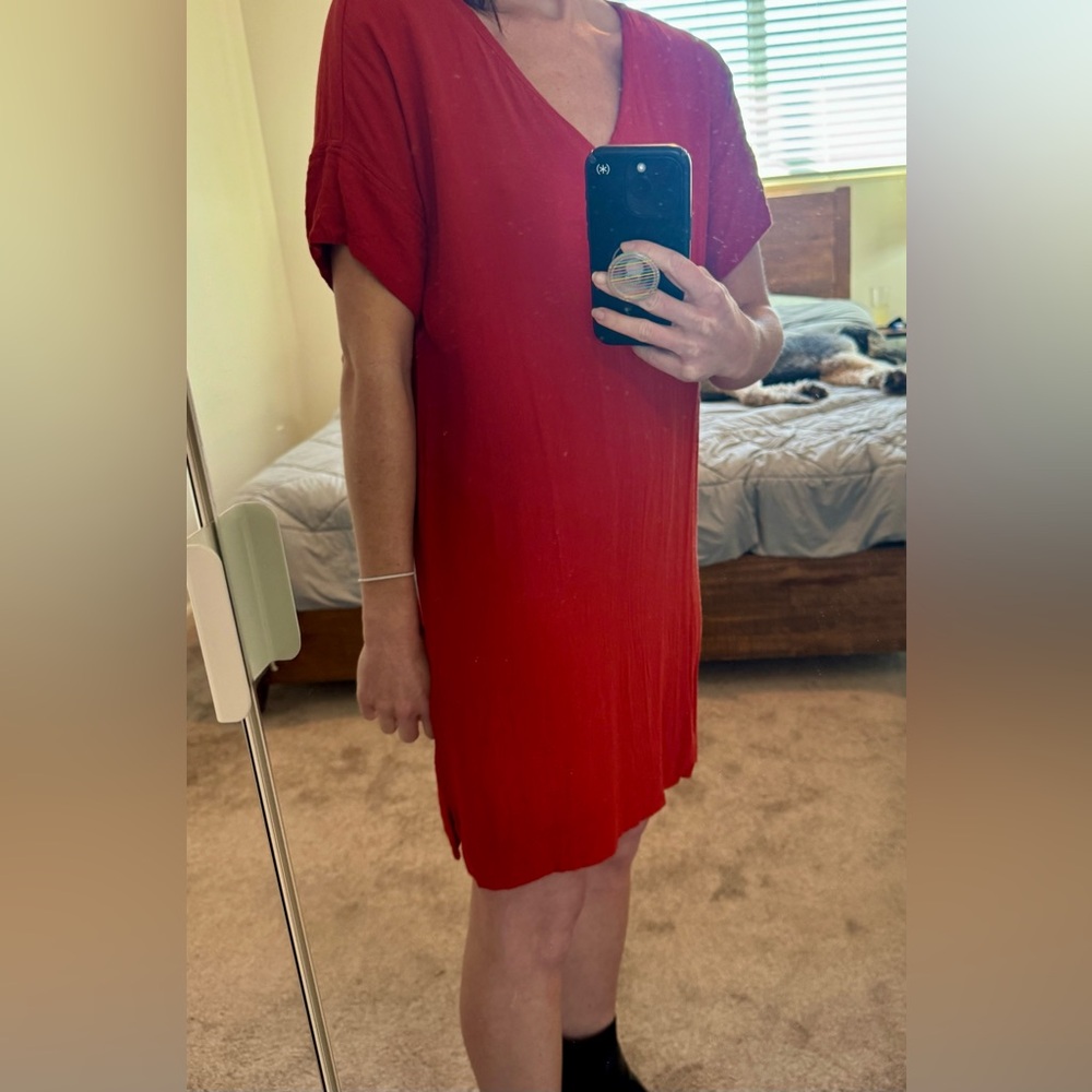 Madewell Vibrant Red T-shirt Mini Dress